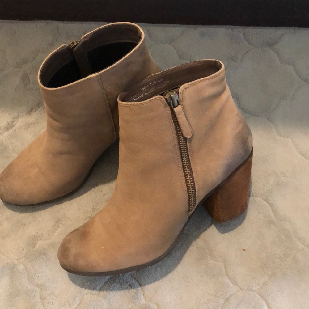 Brown suede booties